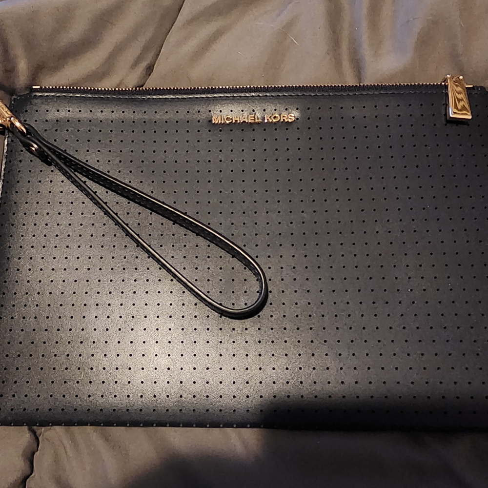 Michael Kors Black Wristlet Clutch